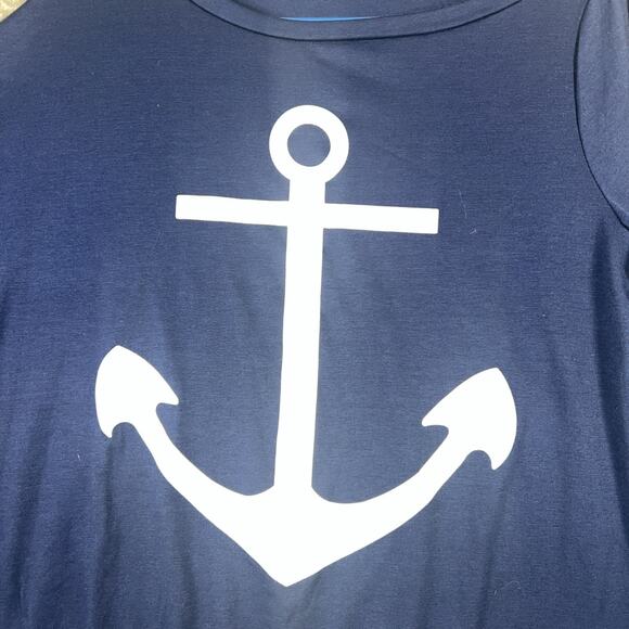 CBR Women's Pullover Size XL Blue Long Sleeve Pullover Anchor V-Neck - Picture 2 of 11